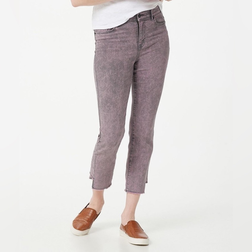LOGO 4X (30W) Rose Smoke Acid Wash Ankle Jeans (Z02.8)